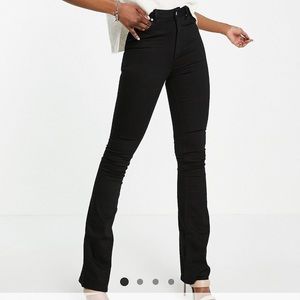 ASOS Tall Black High Waisted Flare Jeans - Size 26/36